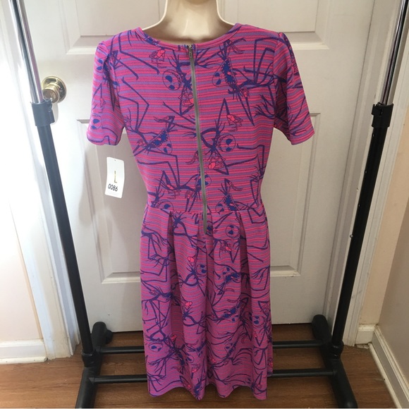 NWT Lularoe Nightmare Before Christmas Amelia Dress + FREE NWT Infinity Scarf - Picture 3 of 15